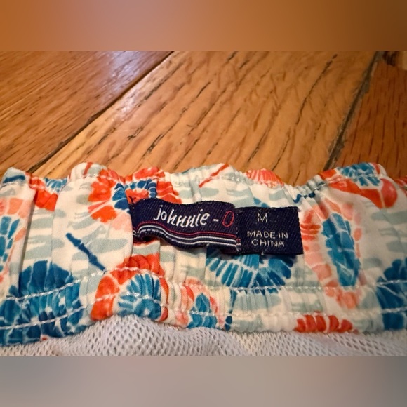 Johnnie O 1/2 Elastic Swim Trunks Men’s Size M Blue/Orange Geometric Print Lined - Picture 5 of 16